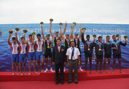 Asian Junior Rowers Racing in Wuhan, China